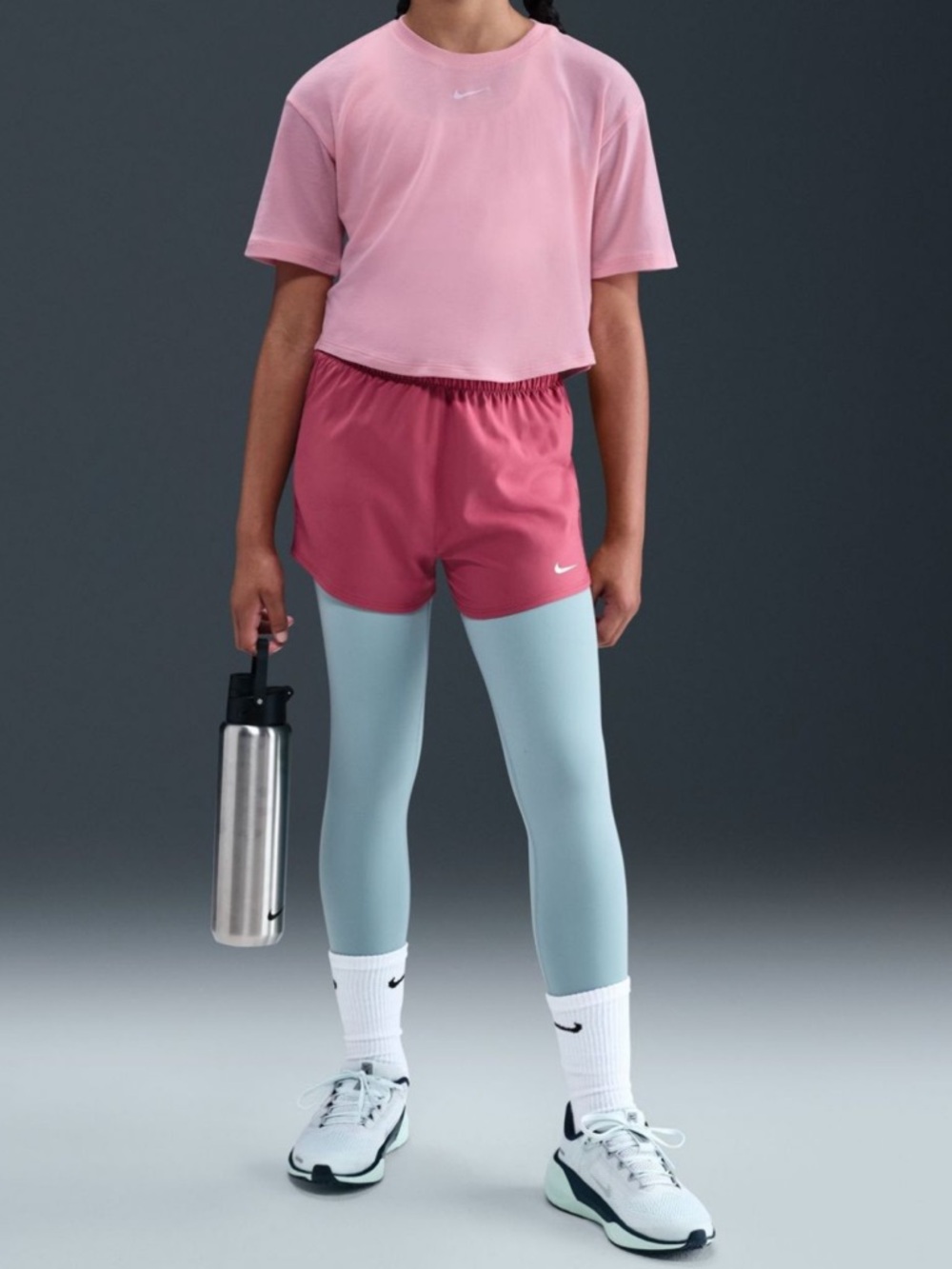 NEW Nike One Relaxed Girls Dri-FIT Short-Sleeve Top Pink NWT casual Gym.  15